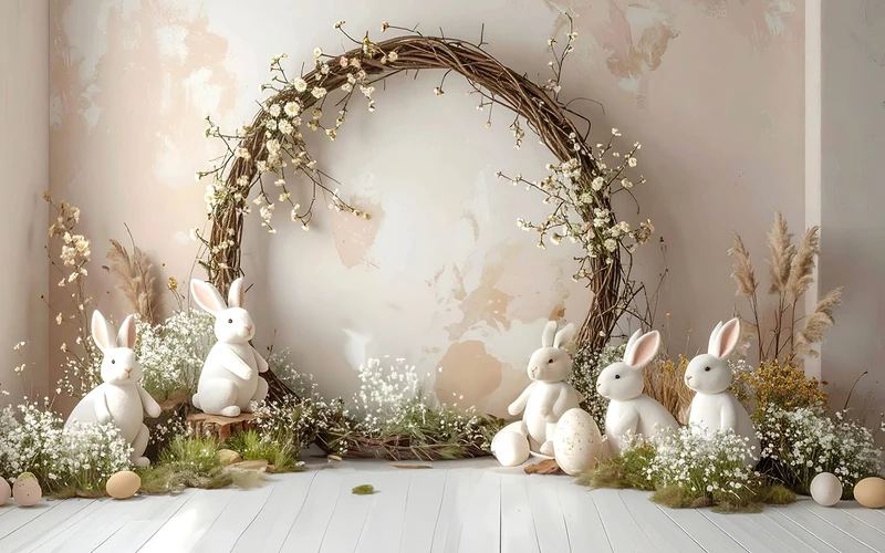 Spring Bunny Wonderland backdrop