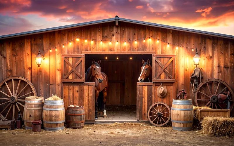 Western Stable Charm backdrop