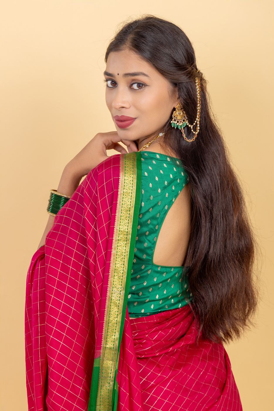 Green Saree Portrait